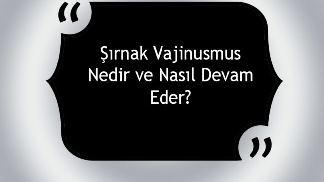 Şırnak Vajinismus Nedir ve Nasıl Devam Eder? Şırnak Vajinismus Nedir ve Nasıl Devam Eder?